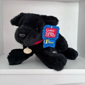 NWT Vintage GUND Black Lab Puppy plush, Diggity Dog 1308
